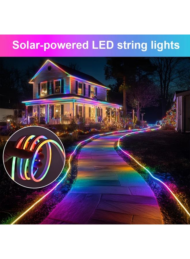 شريط ضوء LED الشمسي المرن 393 7 بوصة أضواء ملونة لتزيين الحدائق الخارجية - Image 5